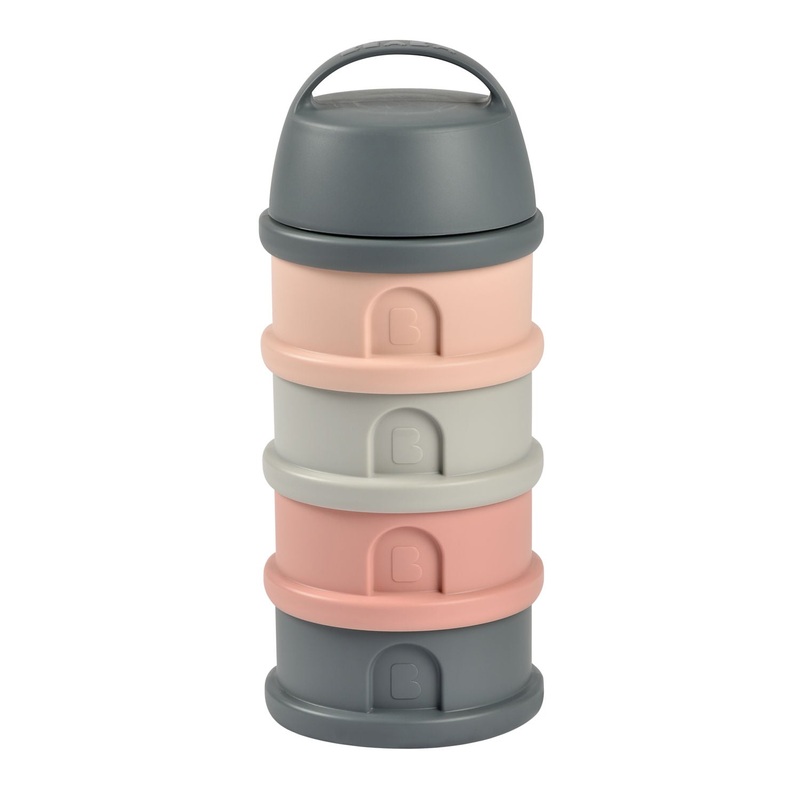 Beaba Formula and Snacks Container – Mineral Grey/Pink